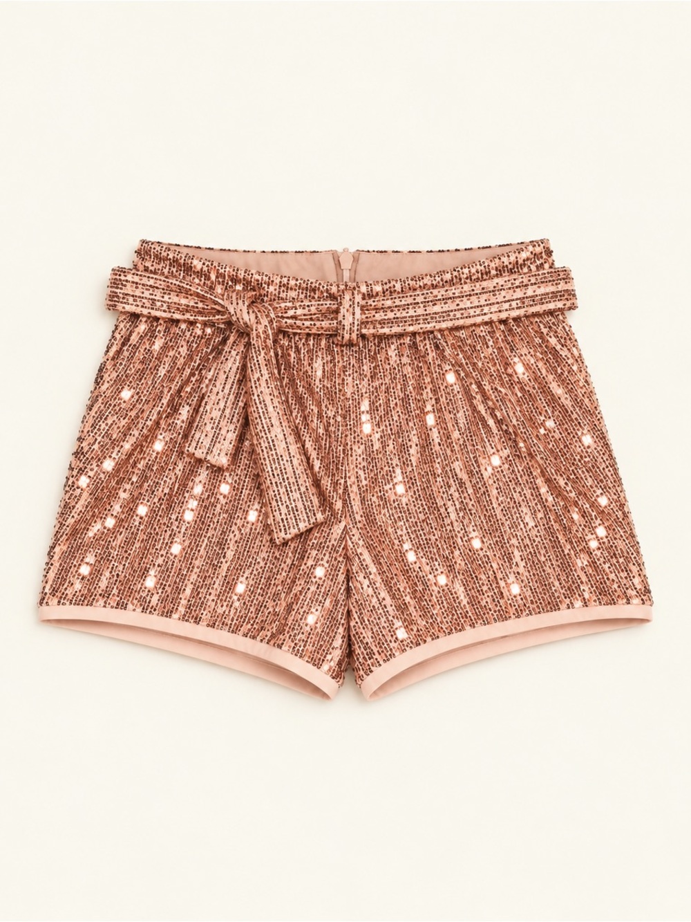 Rose Gold Sequin Tailored Party Shorts Plus Size 20